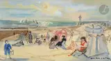 Scène de bord de mer by Emilio Grau Sala, Aquarelle et huile sur papier, sold Oct 2023