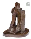 La Promenade by André Beaudin, Épreuve en bronze à patine brune, sold Oct 2023