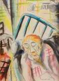 La Sieste by Gio Colucci, Aquarelle et encre, sold Oct 2023