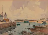 Marée basse, le phare by Paul Émile Lecomte, Aquarelle, sold Nov 2015