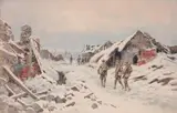 Soldats dans la Somme enneigée by Pierre Comba, Aquarelle, sold Nov 2014
