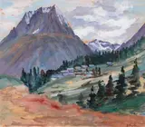 Vallorcine au crépuscule" by Georgette Agutte, 1919, Gouache, sold Nov 2014