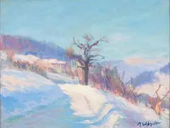 La route vers le Villard by Marcel Wibault, Gouache, sold Nov 2014