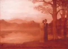 Deux amies au bord de l'étang by Maurice Chabas, Pastel sur papier, sold Oct 2014