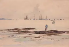 Camaret, temps gris» by Pierre Brette, 1948, Aquarelle, sold Jun 2014