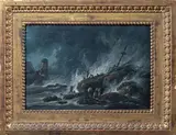 Marine par gros temps by Jean-Baptiste Pillement, Toile, sold Aug 2023