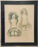 Deux enfants by Léonor Fini, Lithographie en couleurs, sold Jul 2023