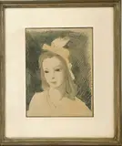 Portrait de jeune fille by Marie Laurencin, 1946, Lithographie en couleurs, sold Jul 2023