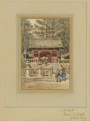 Porte de temple à Nikkô, Japon by Robert Charles Goff, 1879, Aquarelle, sold Jun 2023