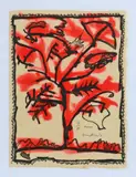 Lieu dit. 1988 by Pierre Alechinsky, Eau-forte et aquatinte en deux tons noir et rouge, sold Oct 2021