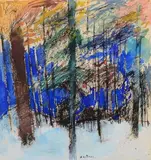 Hiver by Guy Bardone, Gouache et encre, sold Oct 2021