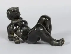 Nu allongé by Joseph Rivière, Epreuve en bronze patiné, sold Oct 2021