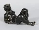 Nu allongé by Joseph Rivière, Epreuve en bronze patiné, sold Oct 2021