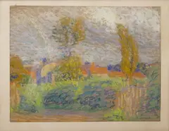 L'arc en ciel à Limoges by Léon Jouhaud, Pastel sur papier, sold Oct 2021