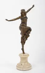 Danseuse russe, circa 1920-25 by Paul Philippe, Épreuve en bronze à patines polychrome, sold Oct 2021