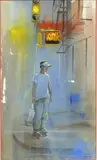 Don't Walk by Daniel Authouart, 1998, Aquarelle et gouache sur papier, sold Sep 2021