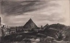 Le terril by Jean Signovert, Fusain et gouache sur papier, sold Jul 2021