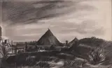 Le terril by Jean Signovert, Fusain et gouache sur papier, sold Jul 2021