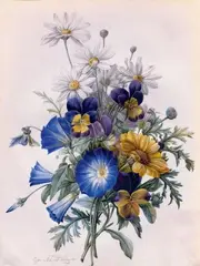 J eté de fleurs by Eugène Adélaïde Louise D'orleans, Gouache sur vélin, sold Mar 2015