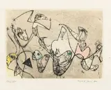 Sans titre. 1950 by Max Ernst, Eau-forte et aquatinte, sold Mar 2015