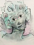 Tête de faune by Jean Cocteau, Encre de Chine et aquarelle, sold Mar 2015