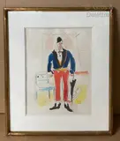 Clown by Edmond Heuzé, Aquarelle sur papier Dim, sold Dec 2021