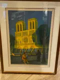 Le bouquiniste devant Notre-Dame by Louis Toffoli, Lithographie signée en bas à droite et numérotée, sold Dec 2021