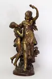 La Danse by Auguste Louis Mathurin Moreau, Épreuve en bronze à patine brune nuancée, sold Nov 2016