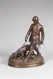 Le piqueux by Pierre-Jules Mêne, 1879, Fonte d'édition ancienne en bronze à patine marron nuancée, sold Nov 2016