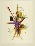 Composition by Georges Mathieu, 1979, Aquarelle, gouache et collage sur papier, sold Dec 2015