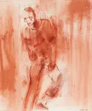 End Game by Leon Golub, Sanguine et technique mixte sur papier, sold Dec 2015