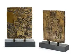 Sans titre by Max Papart, Épreuve en bronze à patine brune à décor abstrait, sold Jul 2024