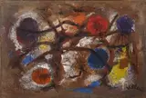 Dualisme by Jean Villeri, 1966, Huile, collages et techniques mixtes sur toile, sold Mar 2024