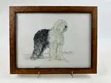 Portrait de Bobtail by Joël Blanc, Gouache sur papier, encadrée, sold Mar 2024