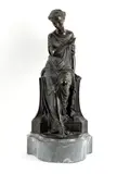Amour au papillon by Joseph Charles de Blezer, 1864, Bronze à patine brune sur son socle de marbre gris, sold Mar 2024
