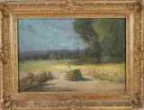 Scène paysanne by Alphonse Alexis Morlot, Pastel signé en bas à droite, sold Feb 2024