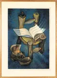 Le livre ouvert by Louis Toffoli, Lithographie sur vélin, sold Feb 2024