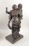 Le coup de l'étrier by Émile Louis Picault, Epreuve en bronze à patine brune, sold Feb 2024