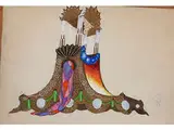 Entwurf für Einen Pavillion by Endré Passano, watercolor, sold Apr 2016