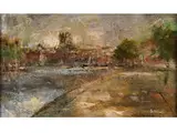 Stadtansicht von Dordrecht by Jan Hendrik van Mastenbroek, oil on panel, offered Sep 2015