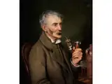 Der Pfeifenraucher by Monogrammist des 19. Jahrhunderts, oil on canvas, offered Mar 2019