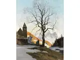 San Lugano bei Bozen by Hans Maurus, oil on canvas, offered Dec 2023