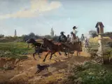 Rasante Kutschfahrt Durch die Sommerliche Puszta by Fritz van der Venne, oil on canvas, sold Dec 2023