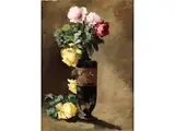 Blumenstillleben mit Rosen by Agnese Mylius, oil on canvas, offered Dec 2023