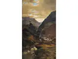 Gebirgslandschaft mit Reissendem Gewässer by Rudolf Pöppel, oil on canvas, offered Sep 2018