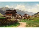 Almdorf im Salzburger Land by Joseph Rummelspacher, oil on canvas, offered Jun 2025