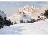 Wintermorgen mit Alpenkulisse by Erwin Kettemann, oil on canvas, sold Sep 2024