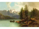 Die Überquerung des Eibsees by Josef Thoma, oil on canvas, offered Sep 2024