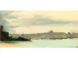 A. m. Ansicht Einer Hafenstadt im Nebel by Monogrammist A. M., oil on panel, sold Sep 2018