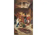 Auf dem Orientalischen Basar by Léon Belly, oil on panel, offered Sep 2018